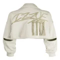 izzue logo-embroidered zip-up jacket - Green