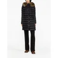Moncler shearling-trim hooded quilted coat - Black