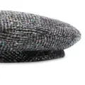 Borsalino logo-patch knitted hat - Grey