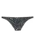 Stella McCartney logo-plaque star-print bikini bottoms - Black