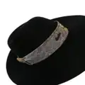 Borsalino ribbon-detail wool fedora hat - Black
