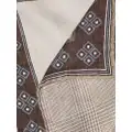 Brunello Cucinelli geometric-print silk pocket square - Brown