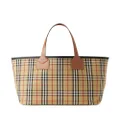 Burberry large London checked tote - Brown