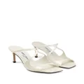 Jimmy Choo Anise 75mm patent-leather mules - White