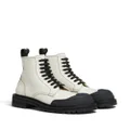 Marni Dada Army leather combat boots - White