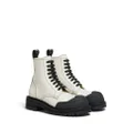 Marni Dada Army leather combat boots - White