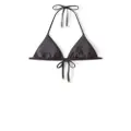 Jimmy Choo Ariah logo-print bikini top - Black