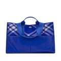 Burberry check-pattern shopper tote bag - Blue