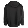izzue motif-embroidered cotton blend hoodie - Black