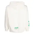 izzue motif-embroidered cotton blend hoodie - Neutrals