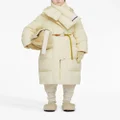 Jil Sander hooded quilted down coat - White