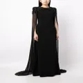 Jenny Packham Jenna crystal-embellished cape gown - Black