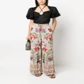 Camilla flared floral-print trousers