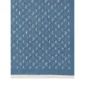 Jimmy Choo Reta monogram-print silk scarf - Blue