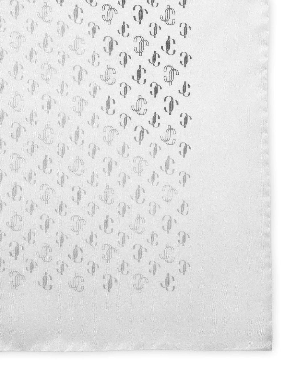 Jimmy Choo monogram-pattern silk scarf - White
