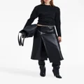 Proenza Schouler asymmetric A-line leather skirt - Black