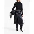 Proenza Schouler asymmetric A-line leather skirt - Black