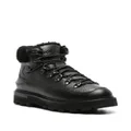 Moncler faux-fur trim leather boots - Black