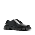 Love Moschino logo-patch faux-leather oxford shoes - Black