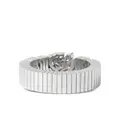 Burberry rose-motif engraved ring - Silver