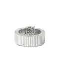 Burberry rose-motif engraved ring - Silver