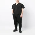 izzue cargo tapered-leg trousers - Black