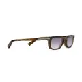 Zegna striped acetate sunglasses - Brown