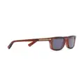 Zegna striped rectangle-frame sunglasses - Brown