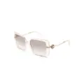 Bvlgari logo-engraved D-frame sunglasses - Neutrals