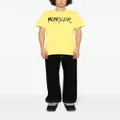 Moncler spray-paint logo-print cotton T-shirt - Yellow