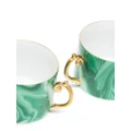 L'Objet set of 2 Malachite tea cup and saucer - Green