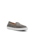 Giorgio Armani decorative-stitching suede loafers - Grey
