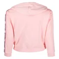 Moschino embossed-logo drawstring hoodie - Pink