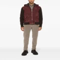 Barba panelled leather jacket - Red