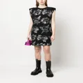 Philipp Plein graphic-print sleeveless mini dress - Black