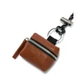 Palm Angels grained-leather Airpods case - Brown