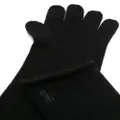 Polo Ralph Lauren logo-embroidered knitted elbow gloves - Black