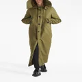 Prada hooded long parka coat - Green