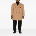 Canali logo-patch double-breasted coat - Neutrals
