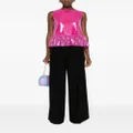 Nina Ricci sequin-embellished ruffle-hem top - Pink