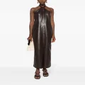 Nanushka halterneck faux-leather dress - Brown