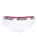 Moschino logo-waistband cotton-blend bikini briefs (pack of two) - White