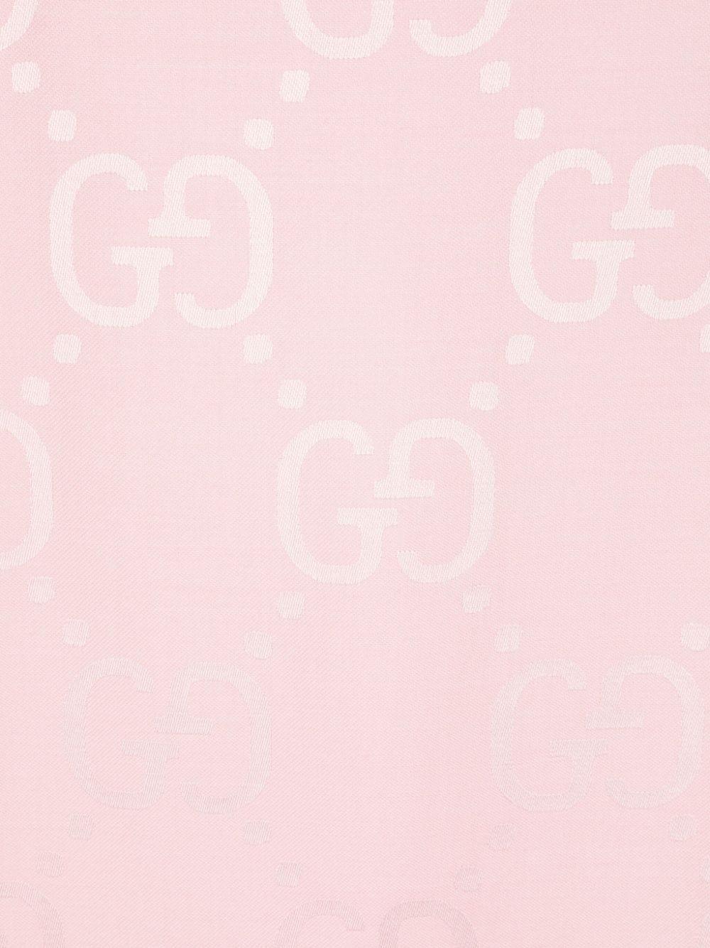 Gucci GG-jacquard wool scarf - Pink