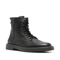 Tommy Hilfiger monogram-plaque leather ankle boots - Black