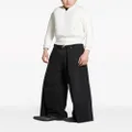 Balenciaga pleat-detailed wide-leg jeans - Black