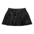 Simone Rocha pleated leather miniskirt - Black