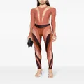 Mugler Illusion sheer-panelled bodysuit - Pink