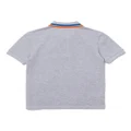 Lacoste Kids striped-collar cotton polo shirt - Grey