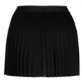 Lacoste logo-embroidered elasticated pleated miniskirt - Black