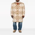 ETRO geometric-pattern wool coat - Brown